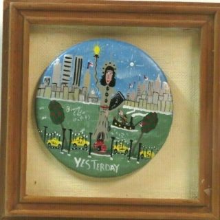 Vintage Miniature Round Painting/ " Yesterday " / Benny Carter / 11 - 7c