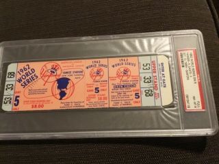 Full Psa 8 1962 World Series Ticket Yankees Giants G5 Willie Mays Mickey Mantle