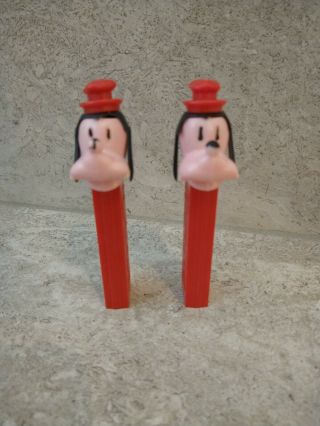 (2) Vintage Pez Goofy Candy Dispenser No Feet Walt Disney Prod Hong Kong