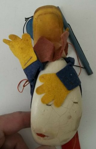 Vintage Walt Disney Donald Duck Peter Puppet Marionette Wood Body Rubber Head 3