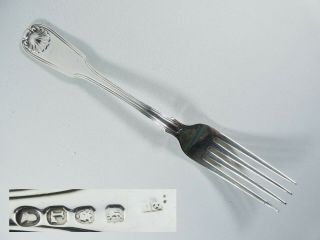 Antique Georgian 1806 Sterling Silver Dinner Fork Fiddle Thread Shell Eley Fearn