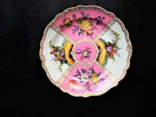 Antique Meissen Germany Very Large Hand Painted Watteau 15in Wall Charger 1850 