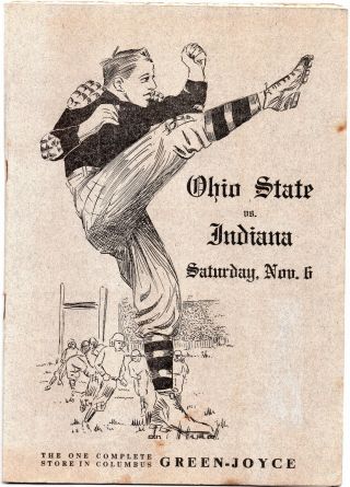 1915 Ohio State Buckeyes Vs Indiana Hoosiers Football Program Chic Harley Fresh