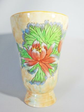 Large Antique Art Deco Royal Doulton Water Lily Flower Vase D6343 Floral