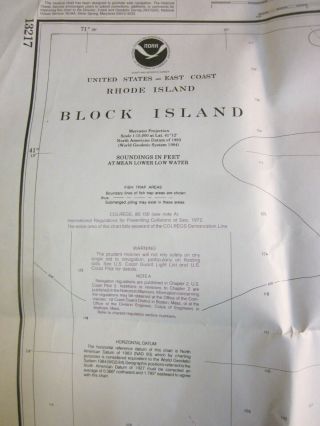 Nautical Chart Map Block Island 1983 Noaa Rhode Island
