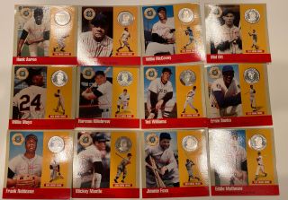 Vintage Hall Of Fame Legends Of Baseball 500 Hr Club.  999 Silver Coin Full Set