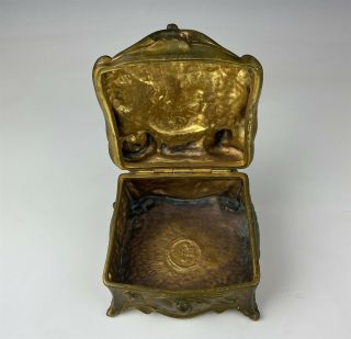 Antique Art Nouveau W.  B.  MFG.  Co.  Figural Gilt Brass Jewelry Casket Box NR SJS 3