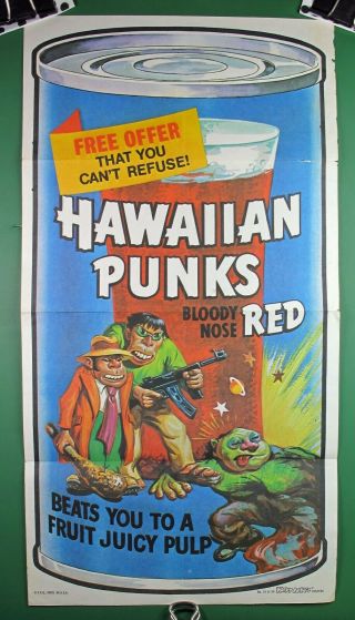 Hawaiian Punks Poster Wacky Package Vintage,  9 1/2/x18 Inches,  Topps,  Good Cond.
