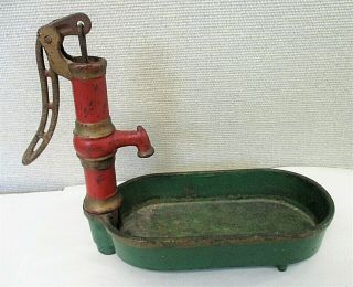 Antique Cast Iron Water Hand Pump & Trough Salesman Sample