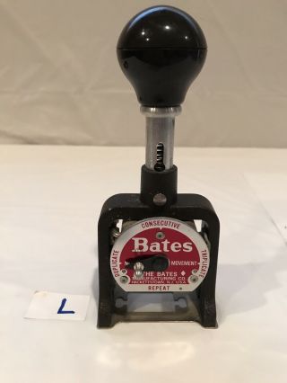 Vintage Bates Numbering Machine 6 Wheel Style E Stamper