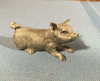 1970 Vintage Spoontiques Pewter Pig Collectible Figurine Miniature