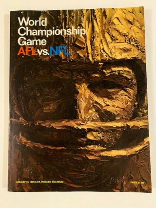 Bowl 1 World Championship Game Afl Vs Nfl Program 1967 Packers Chiefs