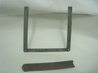 Vintage Lufkin Folding Metal Ruler Tape Measure In Leather Case E3