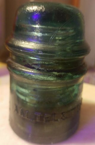 Vintage Aqua Blue Glass Insulator Hemingray