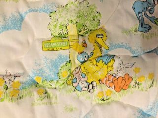 Vtg Sesame Street Baby Toddler Sleeping Bag Blanket Bedding Quilt 1980s 2