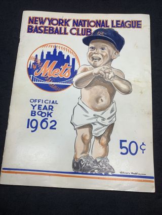 1962 York Mets Official Yearbook Inaugural Year Minor Wear