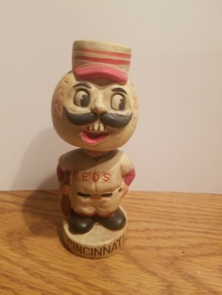 (vtg) 1960s Cincinnati Reds Mascot Mini Bobble Head Nodder Doll Japan