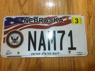 Nebraska United States Navy Viet Nam 71 Vanity Plate