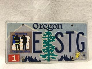2016 Oregon Honoring Their Sacrifice License Plate Police Firefighter Ems