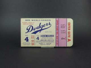 1955 World Series Game 4 Ticket Stub - Ny Yankees: 5 Vs Bkln Dodgers: 8