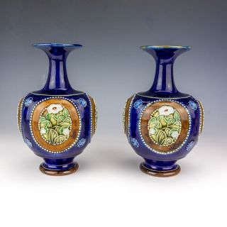 Antique Royal Doulton Stoneware Pottery - Art Nouveau Vases 2