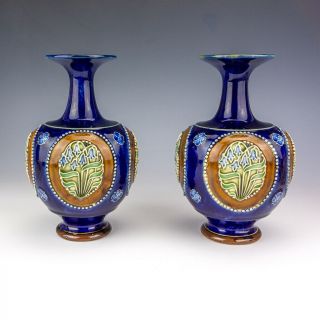 Antique Royal Doulton Stoneware Pottery - Art Nouveau Vases 3