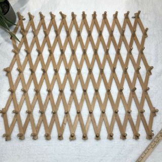 Vintage Wooden Accordion Expandable Wall Rack 84 Pegs By Lillian Vernon Htf