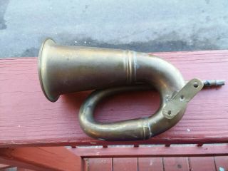 Antique Model T Brass Car Horn With Mount And Grill Vintage