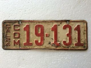 1924 California Commercial (truck) License Plate 19 - 131 Yom Eligible