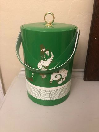 Vintage Leprechaun Ice Bucket,  Patty O’bright Patent Leather At Patrick’s Day