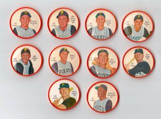 1962 Salada Tea And Junket Coin Pittsburgh Pirates Set Of 10 W Roberto Clemente