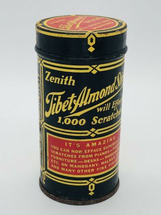 Vintage Zenith Tibet Almond Stick Furniture Scratch Remover In Tin