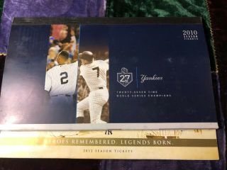 2010 2012 York Yankees Full Season Ny Ticket Books