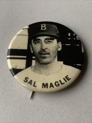 Tougher 1950’s Sal Maglie Brooklyn Dodgers Pm10 Pin