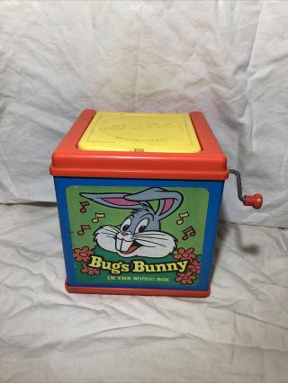 Vintage Warner Bros 1976 Mattel Bugs Bunny In The Music Box Jack In The Box Toy