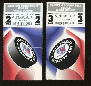1994 Nhl Hockey Stanley Cup Playoff Ticket Stubs At York Rangers 5 Different
