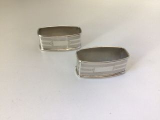 Vintage Pair Webster Napkin Oval Rings Sterling Silver 2”