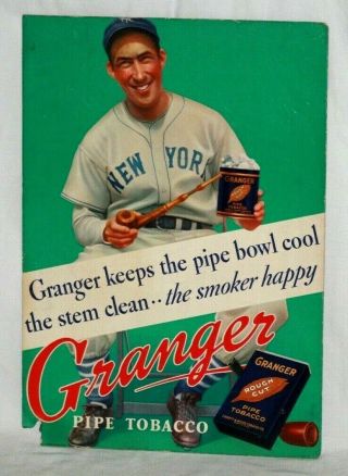 Stunning 1936 - 37 Harry Danning,  Ny Giants,  Granger Tobacco Cardboard Sign