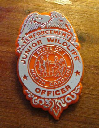Nc Junior Wildlife Mini Badge - Vintage North Carolina Enforcement Officer Pin