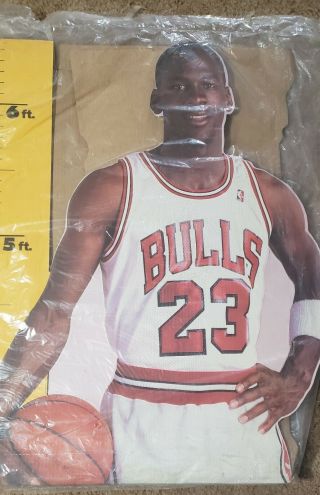 Michael Jordan 1987 Vintage Life Size Measure Up Cardboard Cut Out.  Never Opened