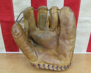 Vintage 50s Draper Maynard D&m Leather Baseball Glove Mitt Hof Hank Aaron Dg425