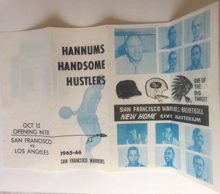 1965 - 66 San Francisco Warriors Basketball Order Form With Envelope Scarce