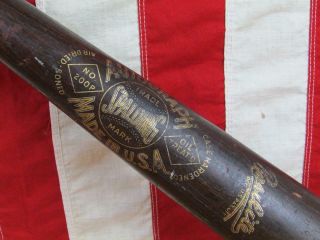 Vintage 1930s Spalding Wood Autograph Baseball Bat Diamond Logo Robert Rolfe 34 "