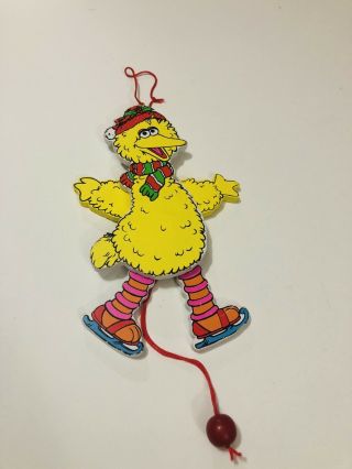 Vintage Jim Henson Sesame Street Big Bird String Pull Figure Christmas Ornament