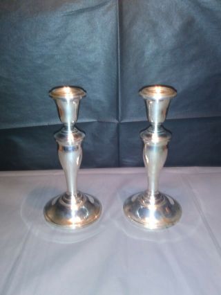Pair Vintage Gorham Sterling Silver 7 " Candlesticks