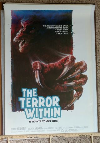 The Terror Within (1989) Vintage 27x41 One Sheet Movie Poster Rolled