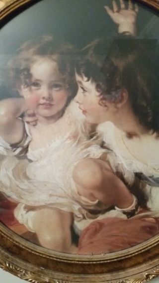Vintage The Calmady Children By Sir Thomas Lawrence 30 " In Frame