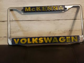 Mckenna - - Volkswagon - - Vintage Metal License Plate Frame - - L81