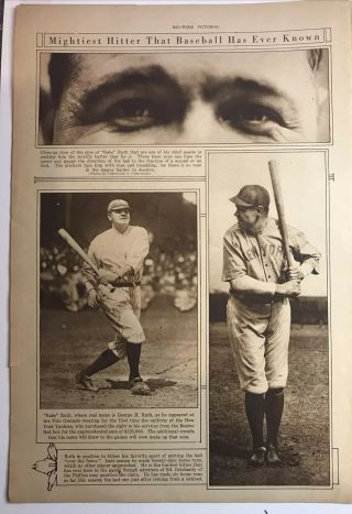 June 3,  1920 Mid - Week Pictorial York Times Yankees Babe Ruth Queen Elizabeth