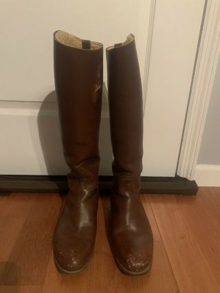 Vintage/antique Brown Leather,  Fleeced Lined,  Winter Riding Boots